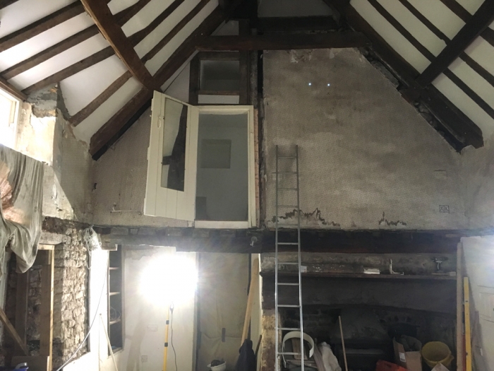 Building stripped out and ready for new Beams and Joists