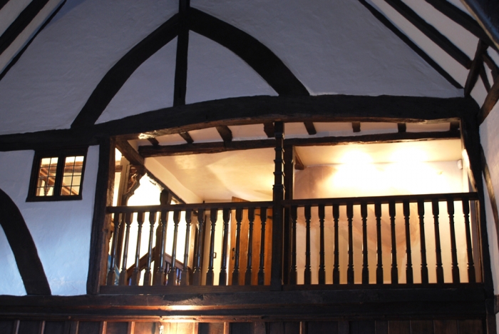 Oak replacement Gallery and Carved Post to existing opening