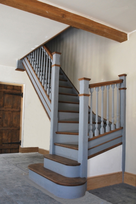A painted Tulipwood and Oak Staircase