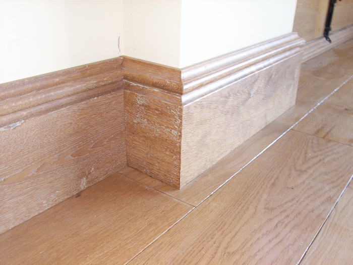 Wide Light Oak Flooring and Skirting