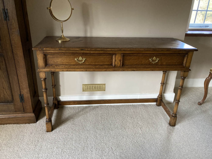 A two drawer Dressing table with Period Brass Handles