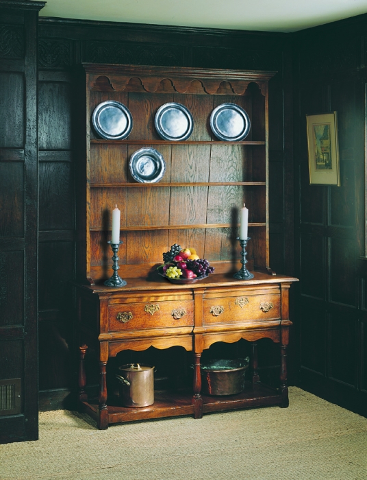 Pot Board Dresser with two Drawers and Plate Rack and Wide Random Oak Boarded Back