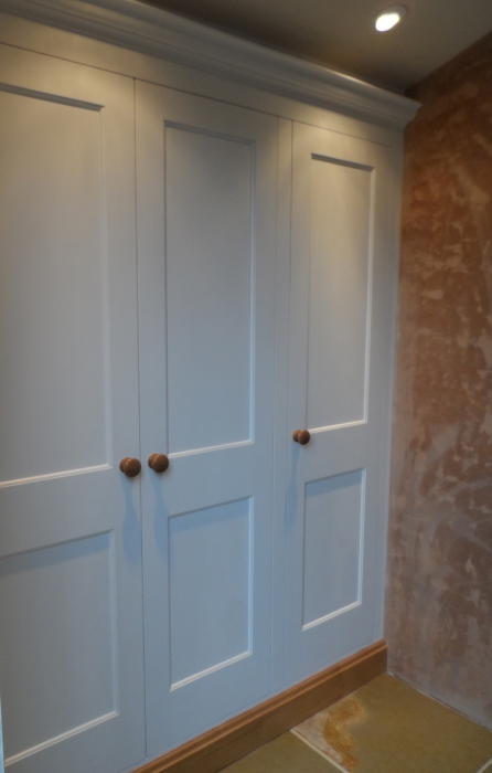 Built-in Painted Hardwood Storage Cupboard