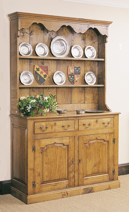 Oak Joined Welsh Dresser Cupboard with Plate Rack