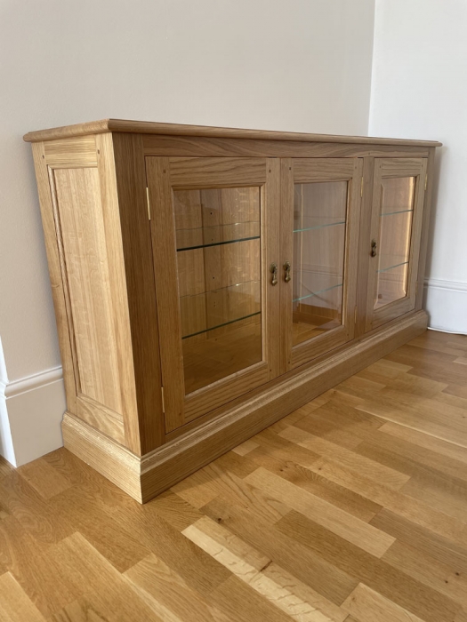 Solid Oak Glazed Drinks Cabinet