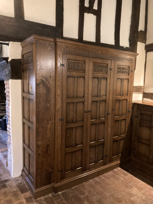 Hall Cupboard with Hand Carved Panels