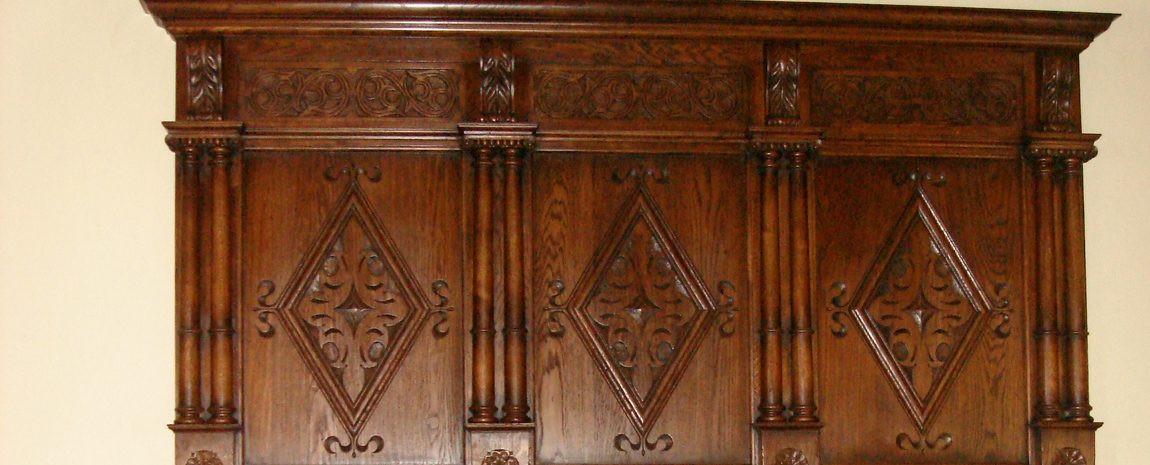 Carved Oak Overmantle