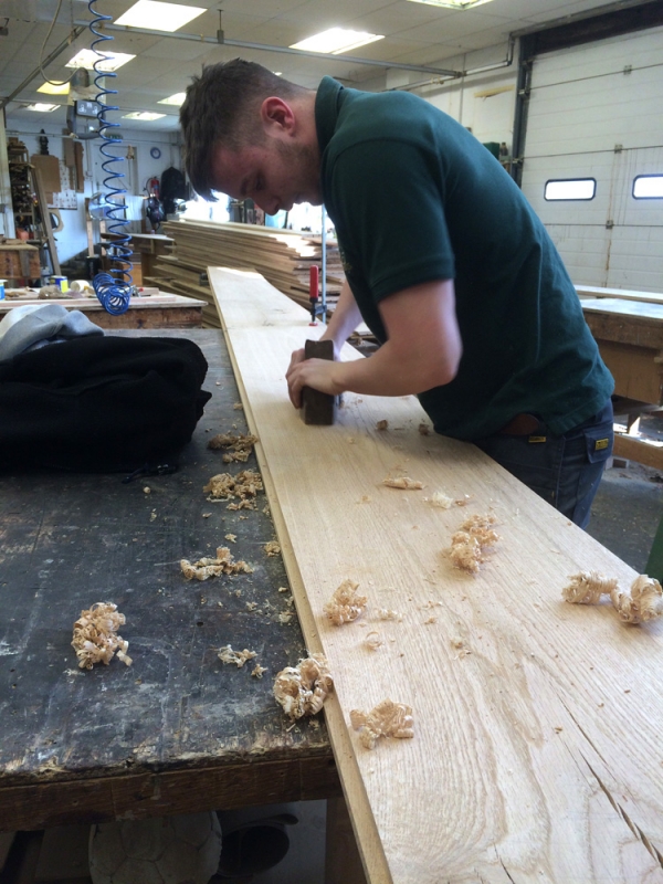 Hand Planing the Boards prior to Distressing