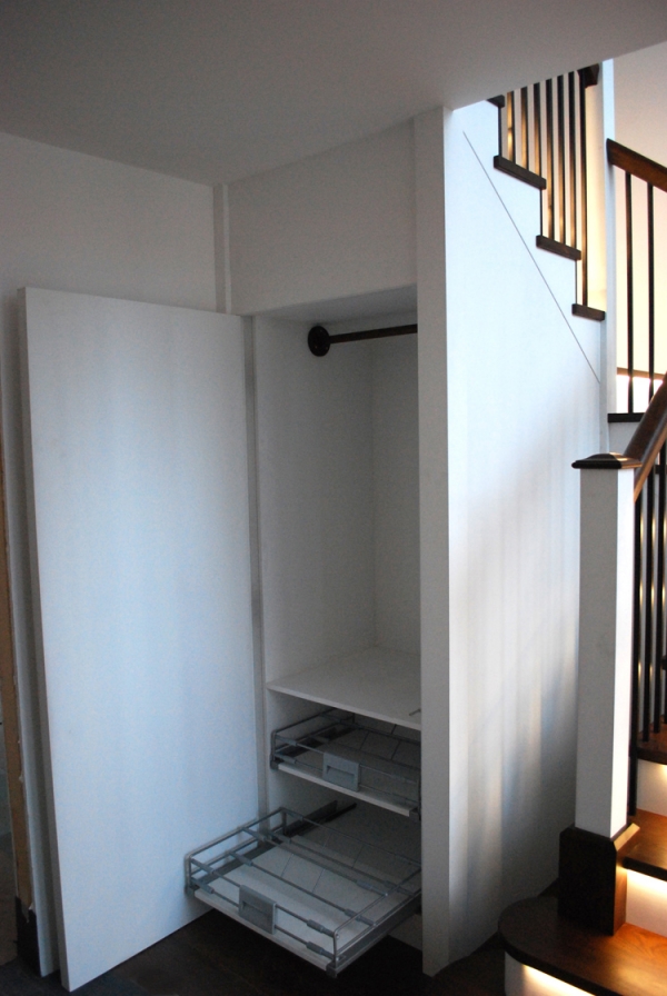 Under Stairs Cupboard with Hanging Rail and Shoe Racks