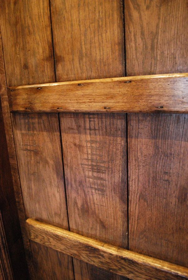 Oak Boarded Door showing Ageing and Colouring detail