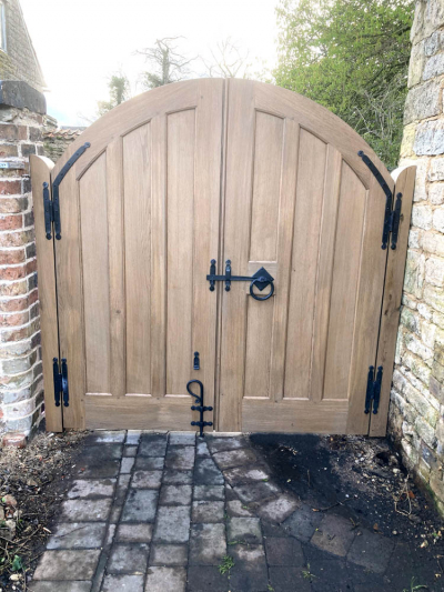 A pair of Solid Oak Courtyard Gates