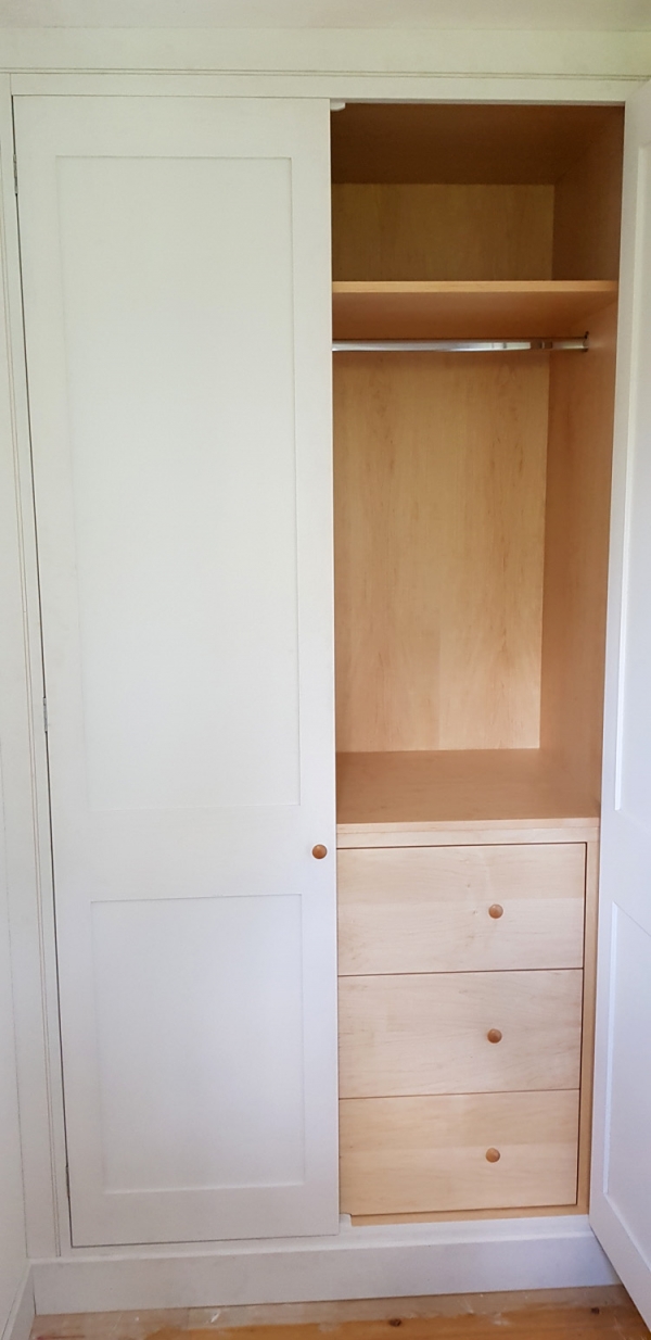 Hardwood Painted Wardrobe with Maple Interior