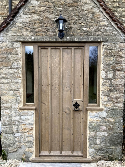 Oak Front door and Frame with Sidelights