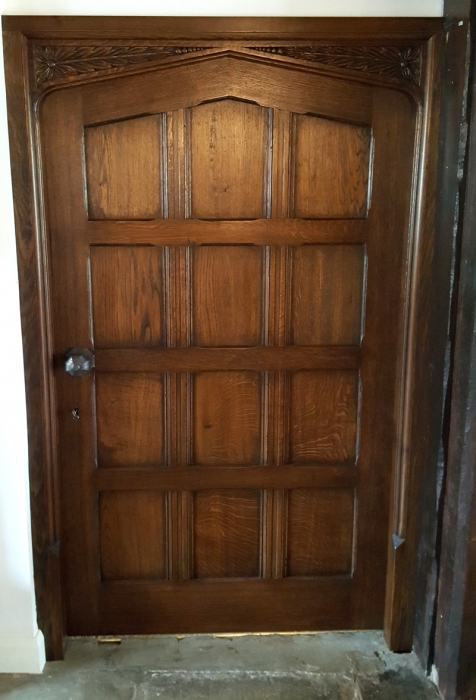 Solid Oak Panelled Door with Hand Made Ironmongery and a Solid Oak Frame
