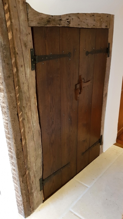 A Pair of solid Oak Planked Doors to a Cupboard