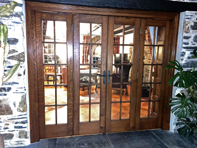 Interior Folding Glazed Oak Doors and Frame
