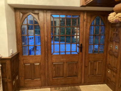 Oak Exterior Door and Sidelights Glazed with Slim Krypton Gas Filled Double Glazed Units