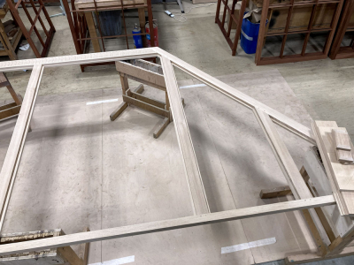 Front frame being assembled.
