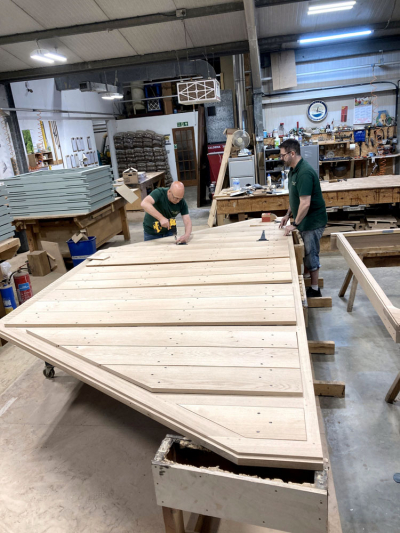 Wardrobe Doors being fitted in our Kent workshop
