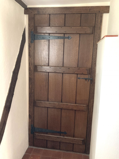 4 Ledged Oak Interior Planked Door and Frame